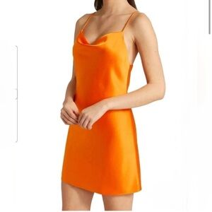 Alice + Olivia Harmony Mini Slip Dress Orange